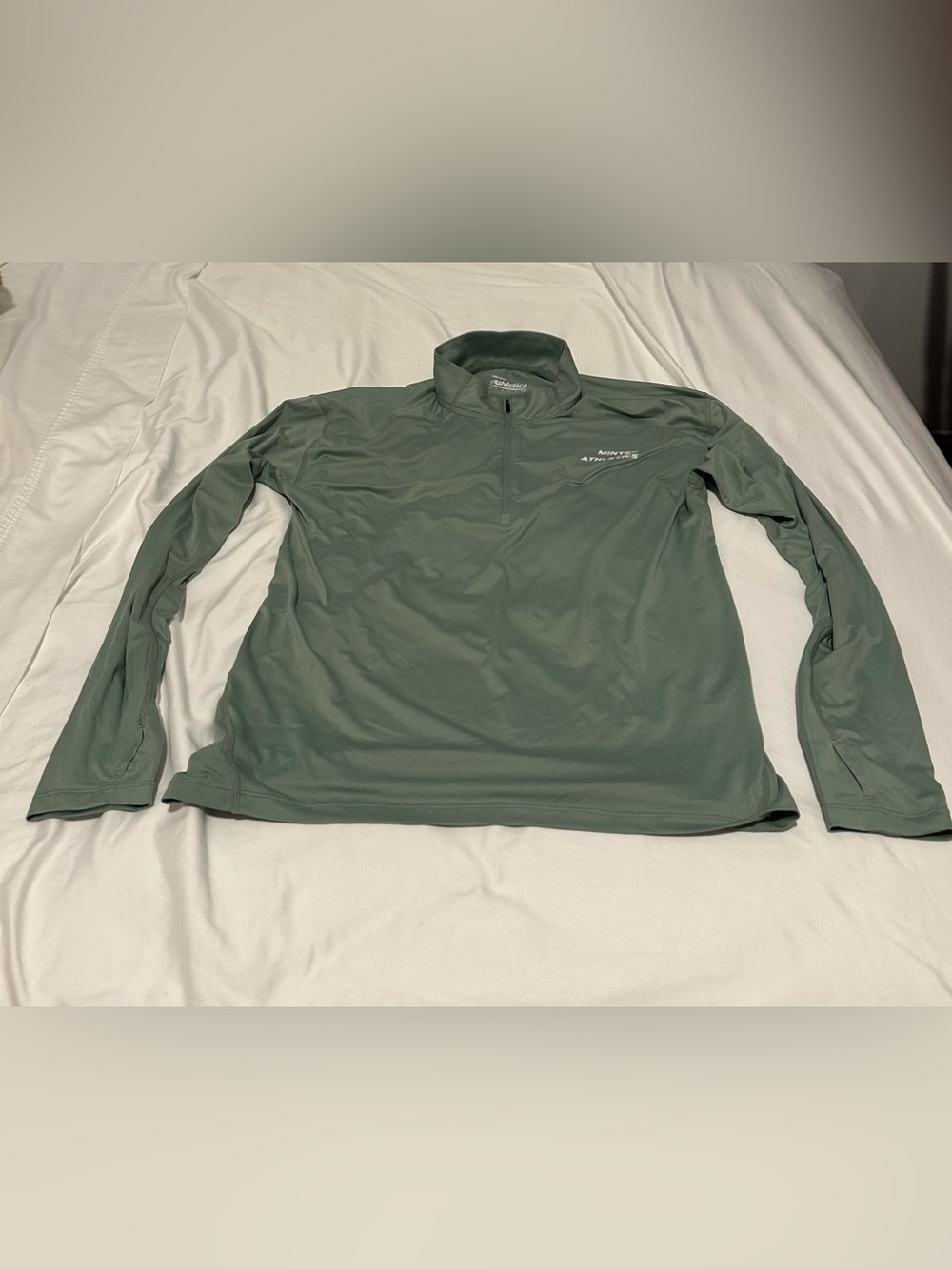 Minted New York Men's Lightweight Quarter-Zip Pullover - sage green  size L